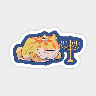 Menorah Frog Magnet