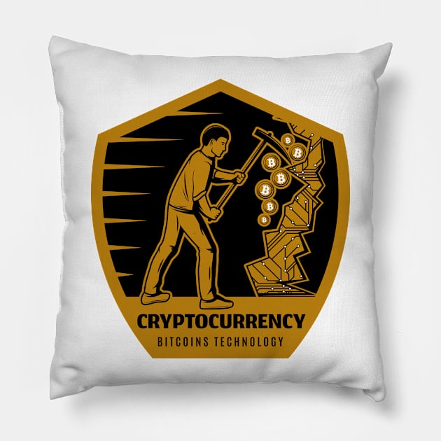 Bitcoin Mining Pillow by CryptoTextile