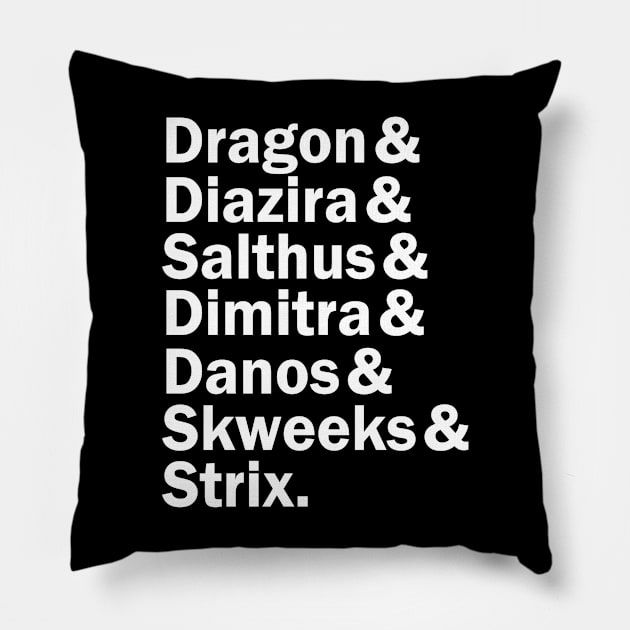 The D.E.L.V.E.R.S. (& Their DM) (Dark Shirts) Pillow by DraconicVerses