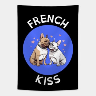 French Kiss | French Bulldog Pun Tapestry