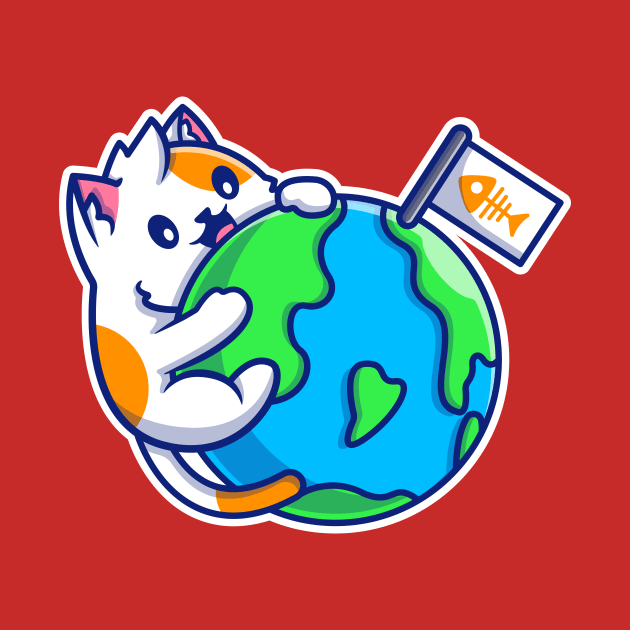 Cute Cat Hug World by Catalyst Labs