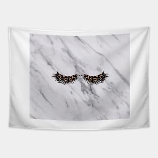 Grey marble rose gold lashes Tapestry