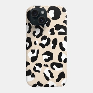 Black, White and Cream and Leopard Print Phone Case