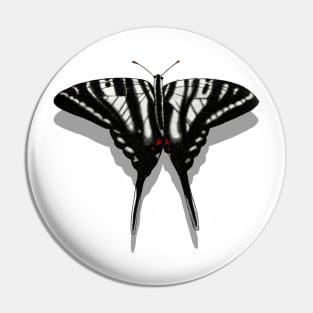 Zebra Swallowtail Butterfly with Shadow Pin