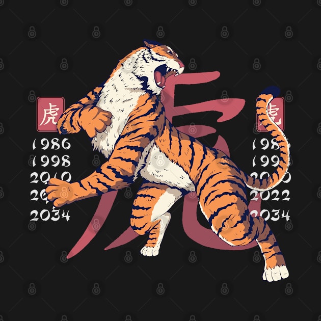 Year Of The Tiger Chinese Zodiac by gdimido