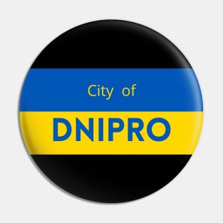 City of Dnipro in Ukraine Flag Pin