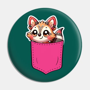 Kawaii Aardwolf in Pocket Pin