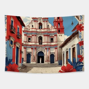 San Cristobal de las Casas Chiapas Mexico Vintage Poster Tourism Tapestry