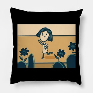 Little Girl Dancing Pillow