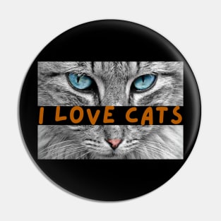 "I Love Cats" Graphic Pin