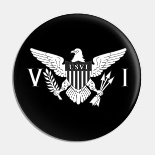 USVI FLAG - Virgin islands Flag B & W  -  Fresh logo Pin