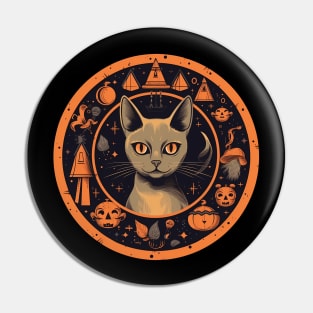 Abyssinian Cat Halloween, Cat Lover Pin