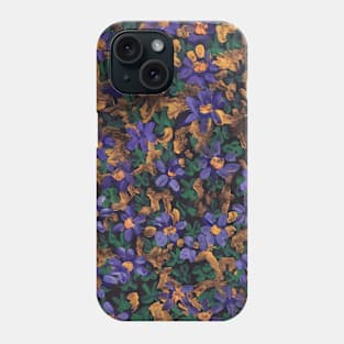 Blue Blossom of Flowers - Hand Painted and Digitally Enhanced Artwork Phone Case