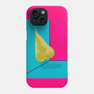 Golden Contemporary Abstract Nose Phone Case