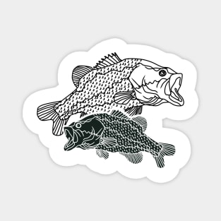 group of black bass fish Magnet