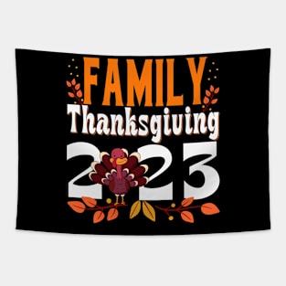 Family Thanksgiving 2023 Fall Autumn Turkey Matching Family Tapestry