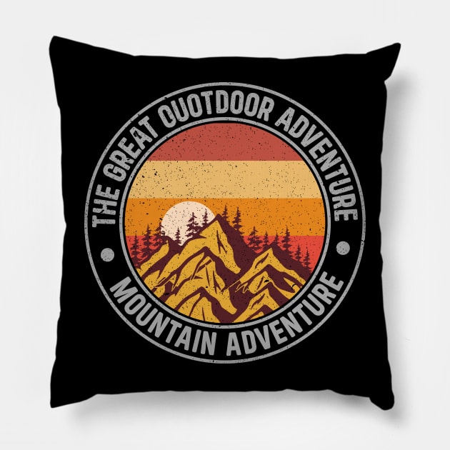 Mountain Adventure Pillow by The Open Wave