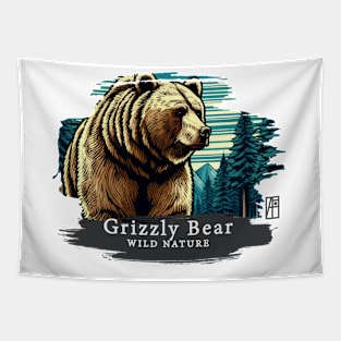 Grizzly Bear - WILD NATURE - GRIZZLY -4 Tapestry