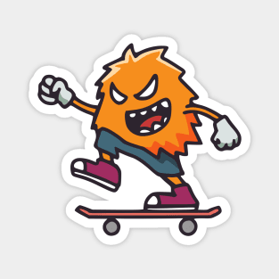 This Monster is Skateboarding Magnet