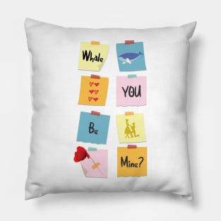 Whale You Be Mine? Romantic Animal Pun for Valentines Pillow