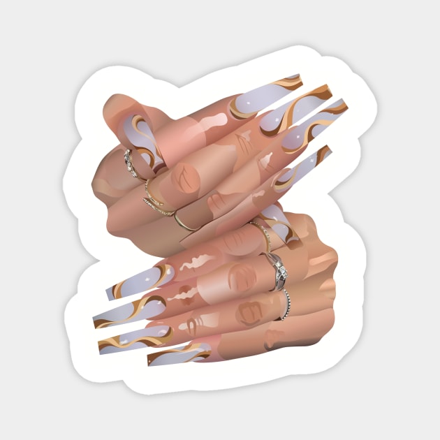 Wavy Acrylic Nails Magnet by emiliapapaya