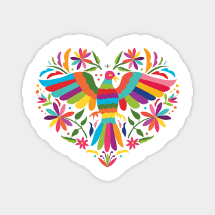 Mexican Otomí Heart Design Magnet