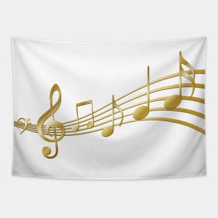 Musical Notes in Gold Tapestry