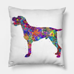 German Wirehaired Pointer watercolor Pillow