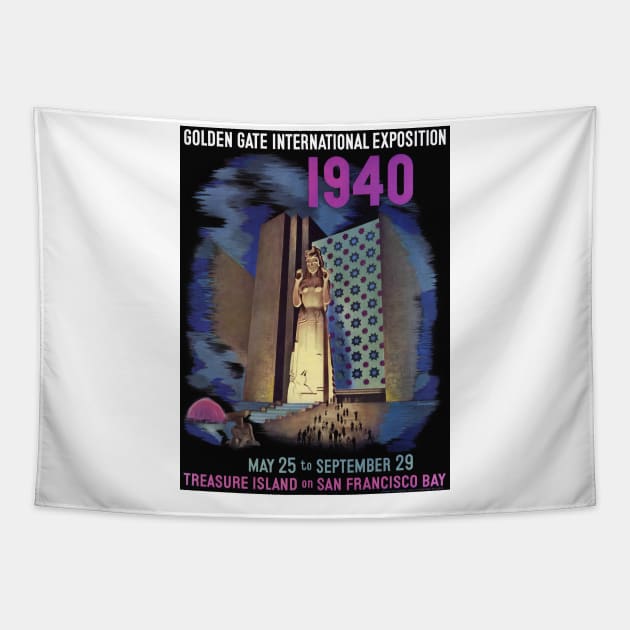 1940 Golden Gate International Exposition Vintage Poster Tapestry by vintagetreasure
