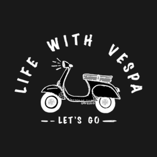 Vespa is life-black (small chest picture) T-Shirt