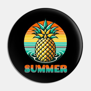 Pineapple Summer Retro Art Pin