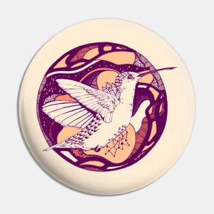 Peach Circle of The Hummingbird Pin