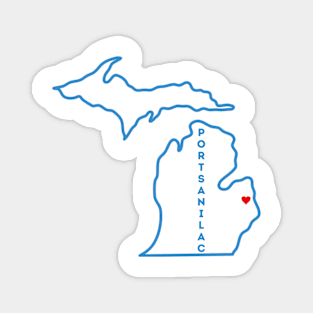 Port Sanilac MI Love (Blue) Magnet