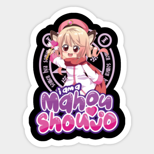 I Am A Mahou Shoujo Cute Cat Girl Magical Girls Sticker Teepublic