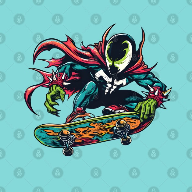 Revel in Rebellion: Whimsical Anti-Hero Skateboard Art Prints for an Edgy and Modern Ride! by insaneLEDP