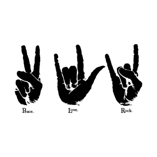 peace love rock and roll B T-Shirt