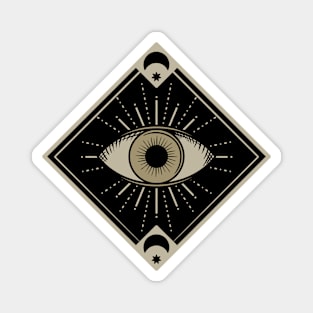 Esoteric eye and moons on black Magnet