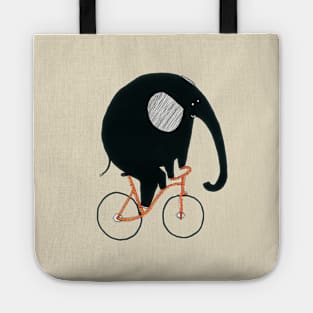 Elephant Riding A Bicycle Tote