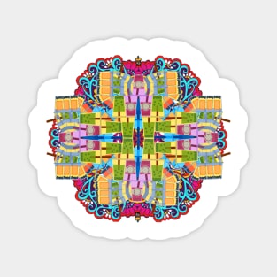 Abstract Art Inspired Bubble Tea Design Magnet