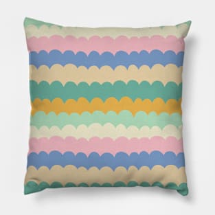 Colorful wavy pattern in cool tones Pillow