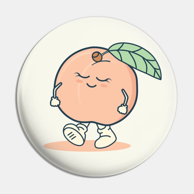 Cute Peach Character Kawaii Pin by kolakiss