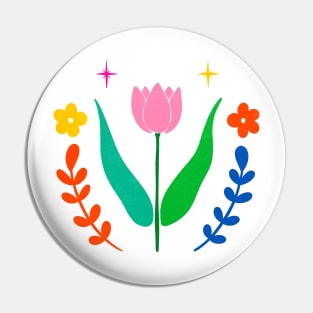 Tulips Flower Bold Colors Pin