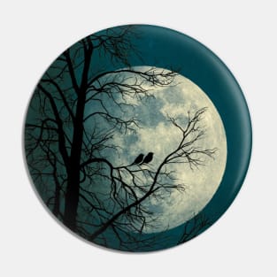 moon and birds Pin