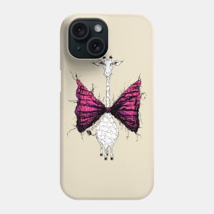 A Lovely Giraffe with a Very Fuzzy Cute Bow Tie Phone Case
