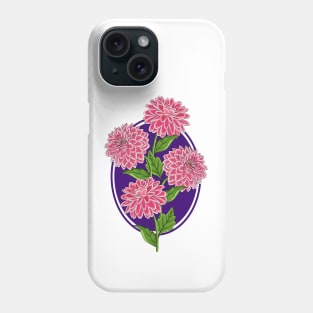 Dahlia Flowers Art Phone Case