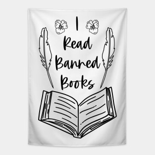 I Read Banned Books - Bookish Book Readers Literature Quotes Tapestry