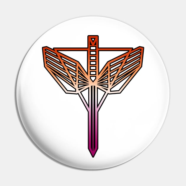 Lesbian Pride – Wynonna Earp – Angel Shield Pin by brendalee