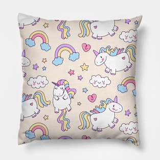 Unicorn Pattern Cute Girly Unicorns Gift Pillow