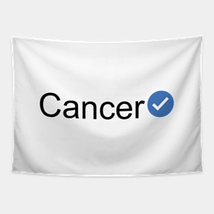 Verified Cancer (Black Text) Tapestry