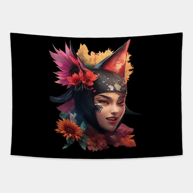 Flower girl power Tapestry by Illustro Art